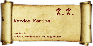 Kardos Karina névjegykártya